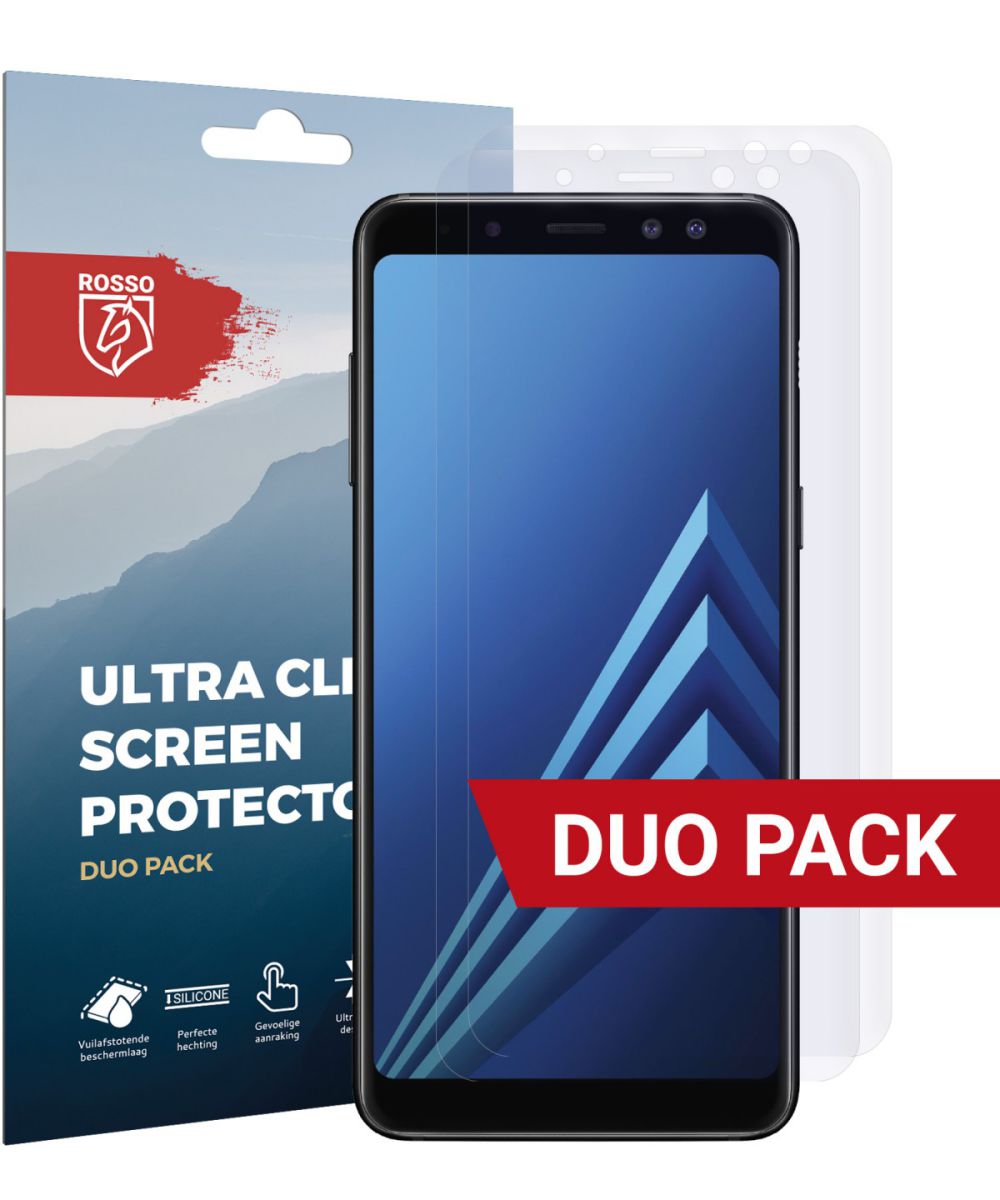 Rosso Samsung Galaxy A8 (2018) Ultra Clear Screen Protector Duo Pack afbeelding 1