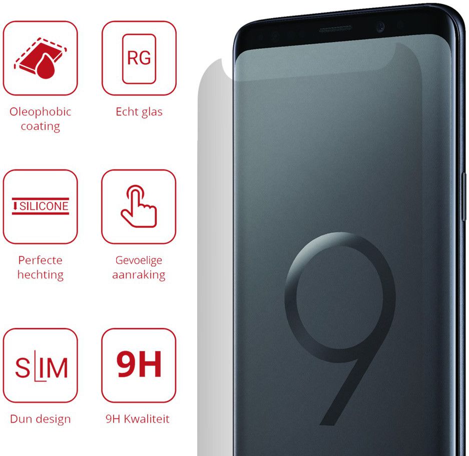 Rosso Samsung Galaxy S9 9H Tempered Glass Screen Protector afbeelding 2