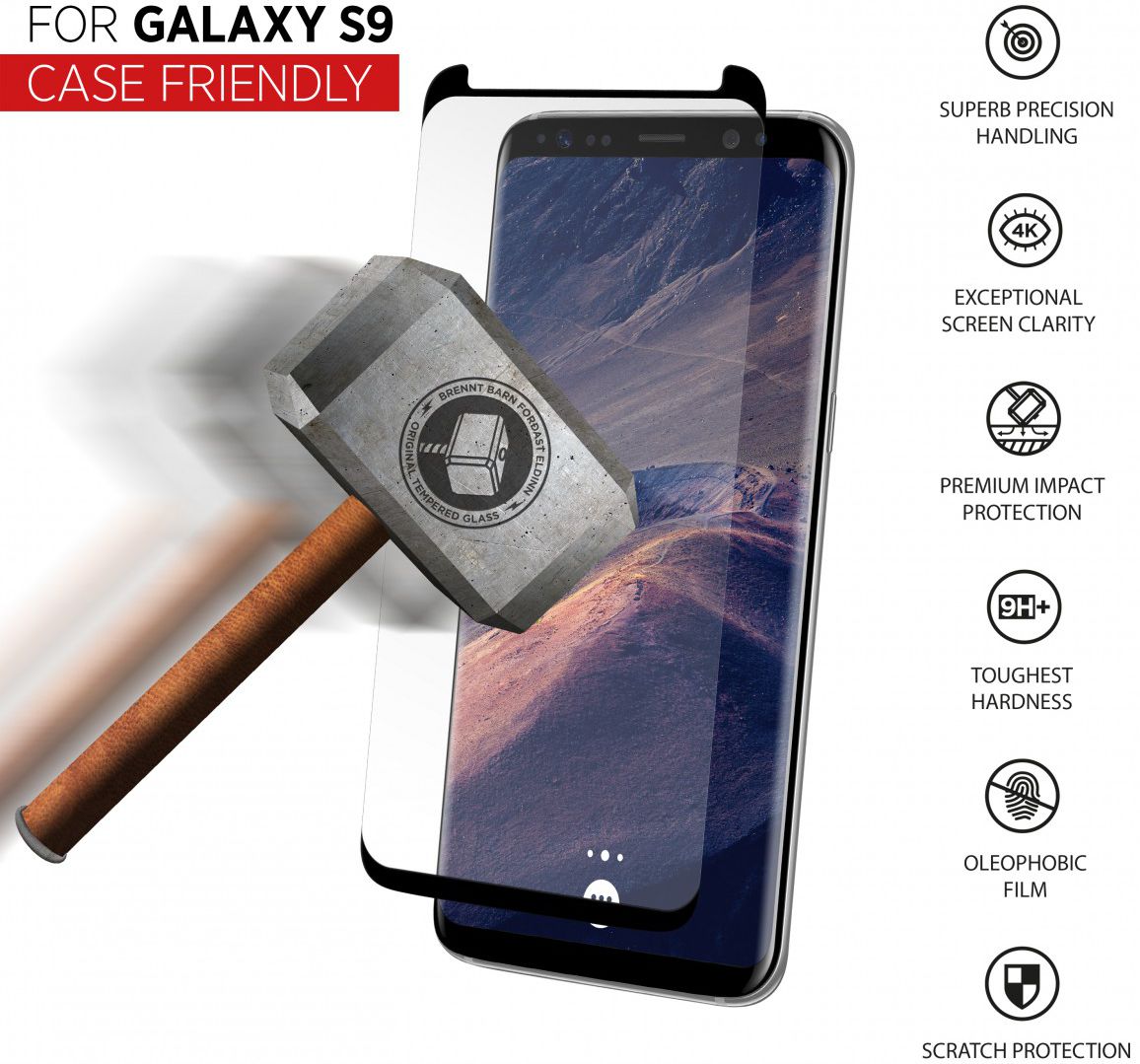 THOR Case Friendly Tempered Glass Samsung Galaxy S9 afbeelding 1