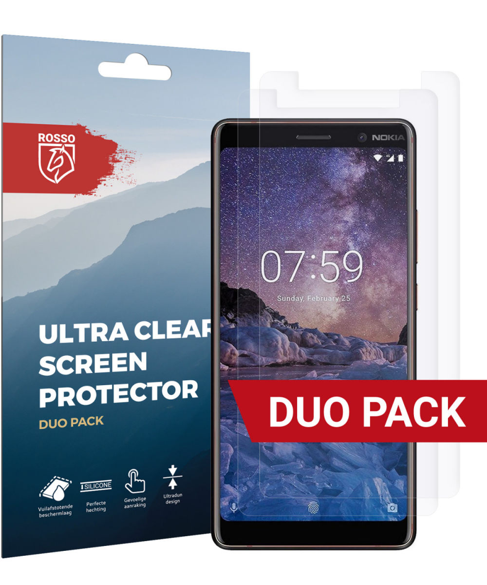 Rosso Nokia 7 Plus Ultra Clear Screen Protector Duo Pack afbeelding 1
