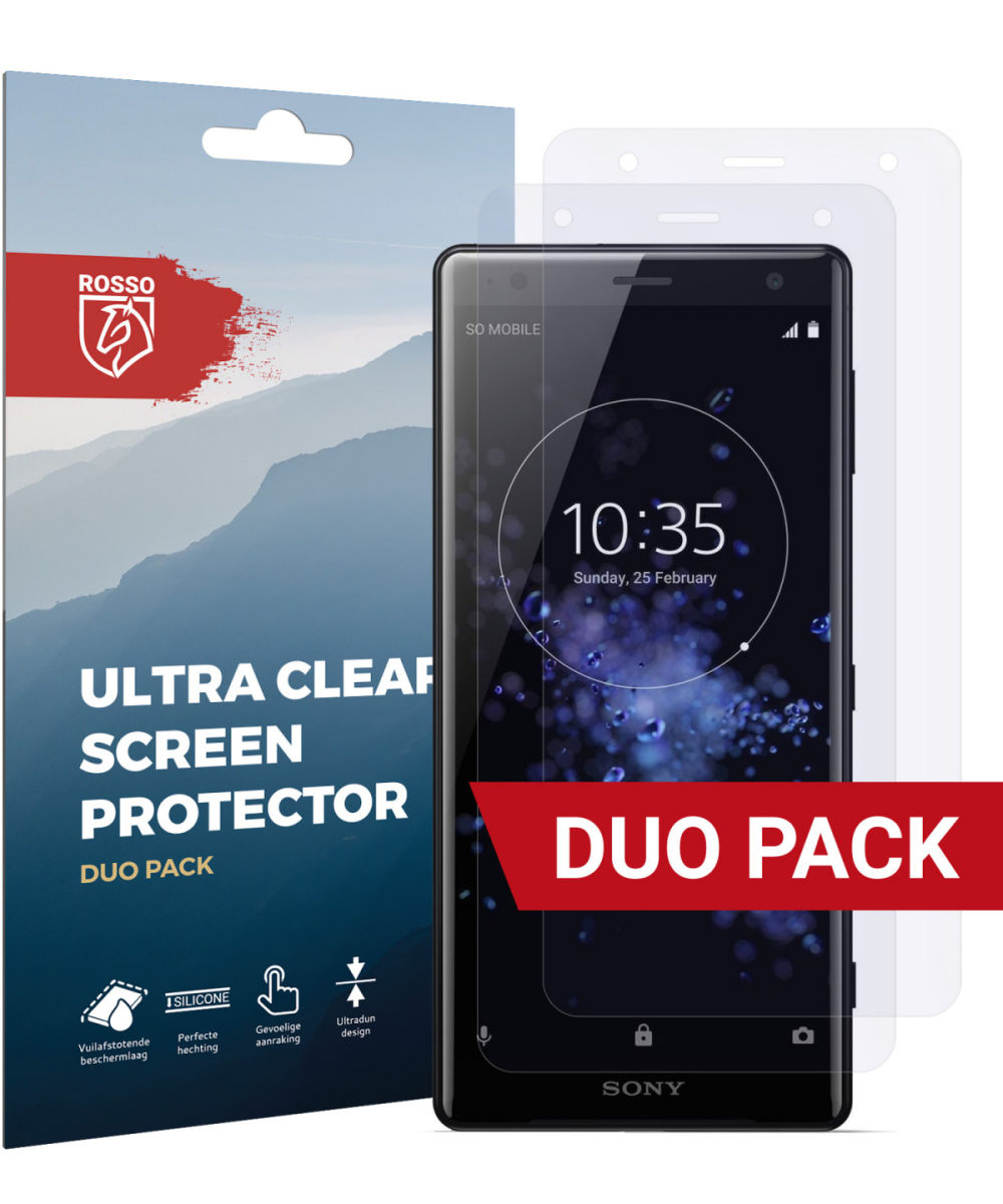 Rosso Sony Xperia XZ2 Compact Ultra Clear Screen Protector Duo Pack afbeelding 1