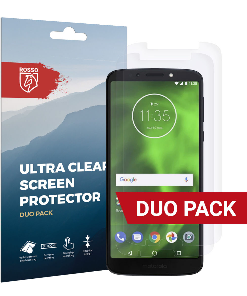 Rosso Motorola Moto G6 Plus Ultra Clear Screen Protector Duo Pack afbeelding 1