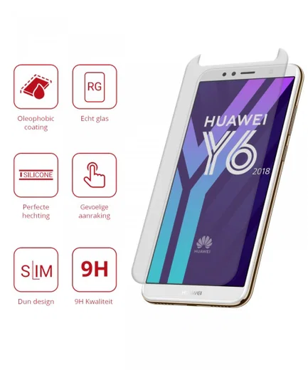 Rosso Huawei Y6 2018 9H Tempered Glass Screen Protector afbeelding 2