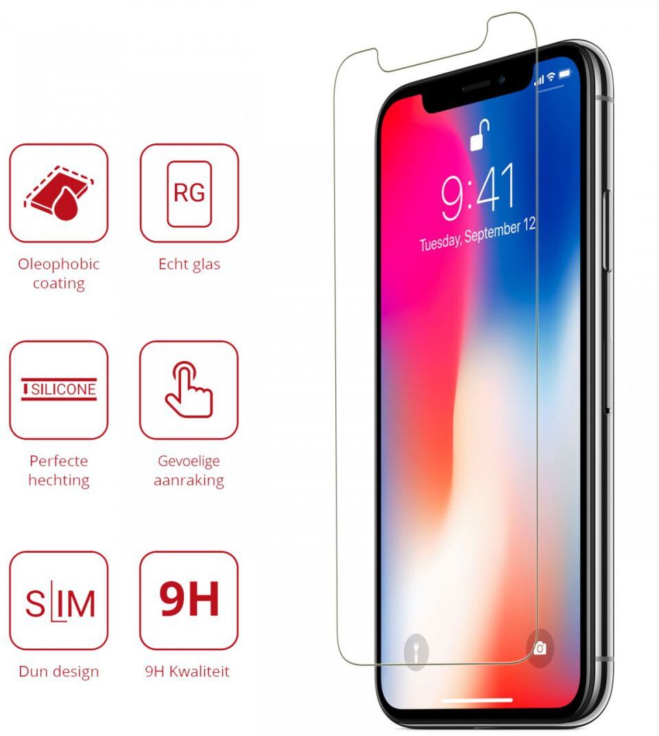 Rosso Apple iPhone XS Max 9H Case Friendly Tempered Glass afbeelding 2