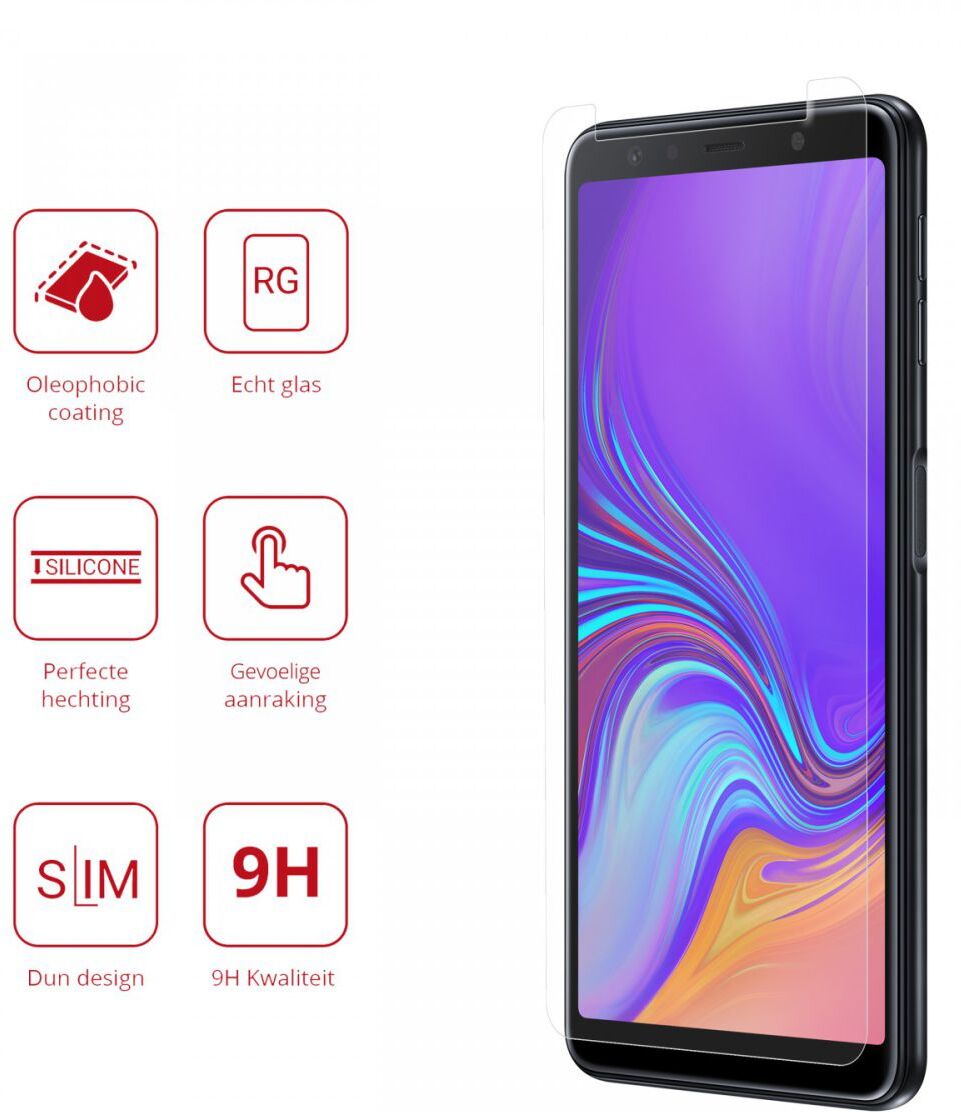 Rosso Samsung Galaxy A7 2018 9H Tempered Glass Screen Protector afbeelding 2