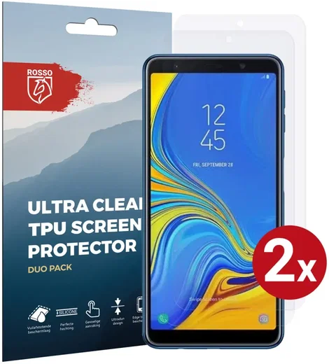 Rosso Samsung Galaxy A7 2018 Ultra Clear Screen Protector Duo Pack afbeelding 1