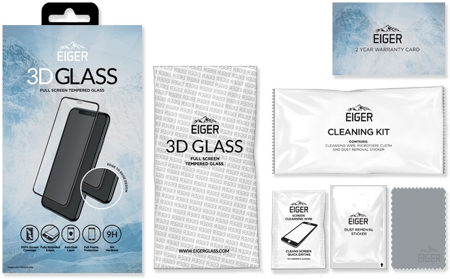 Eiger 3D Glass Tempered Glass Screen Protector Apple iPhone XS Max afbeelding 9