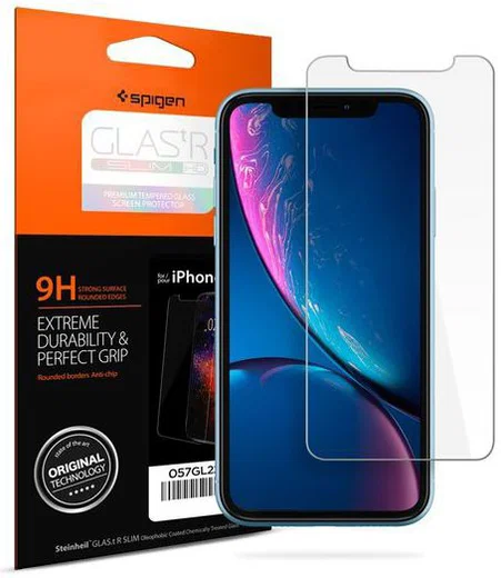 Spigen Apple iPhone XR Slim Tempered Glass Screen Protector afbeelding 1