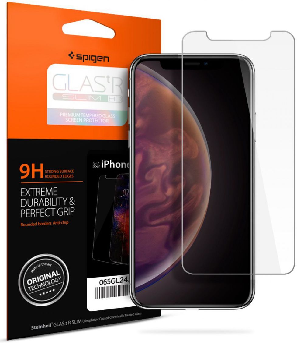 Spigen Apple iPhone XS Max Slim Tempered Glass Screen Protector afbeelding 1