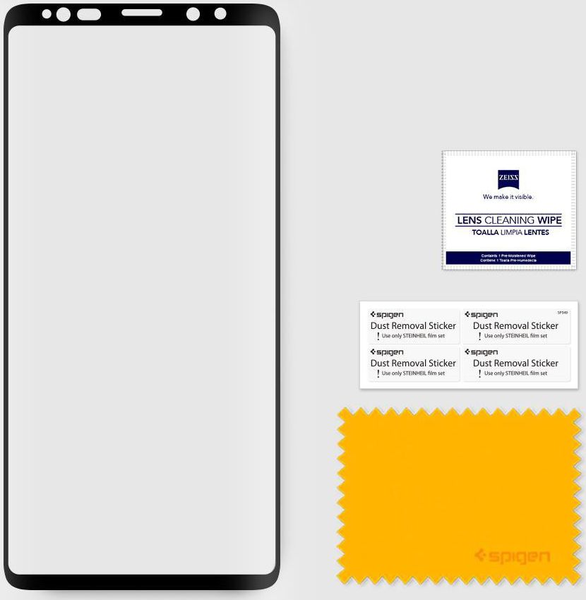 Spigen Samsung Galaxy Note 9 Curved Tempered Glass Protector Zwart afbeelding 10