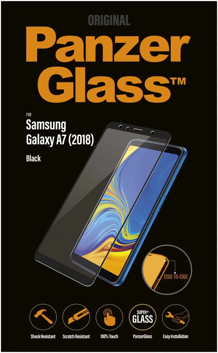 PanzerGlass Samsung Galaxy A7 2018 Edge To Edge Screenprotector Zwart afbeelding 1
