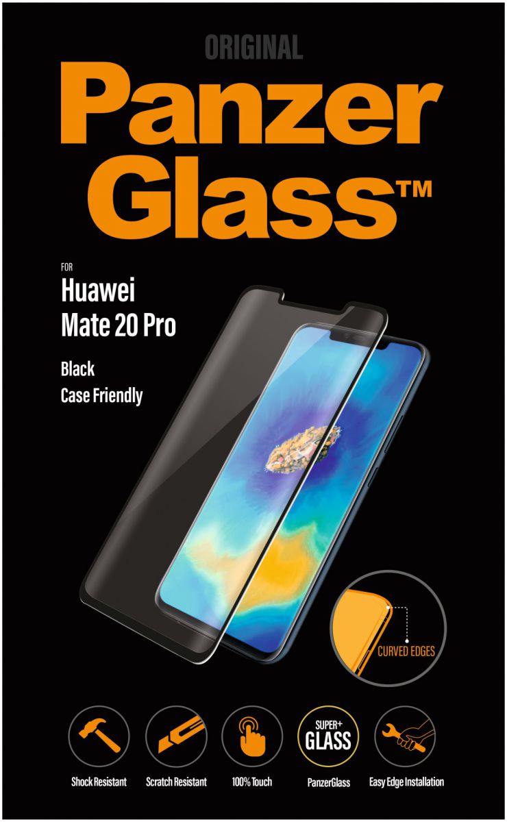 Panzerglass Huawei Mate 20 Pro Case Friendly Screenprotector Zwart afbeelding 1