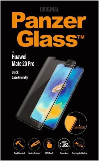 Panzerglass Huawei Mate 20 Pro Case Friendly Screenprotector Zwart afbeelding 1