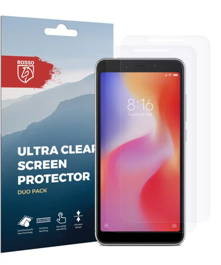 Rosso Xiaomi Redmi 6 Ultra Clear Screen Protector Duo Pack afbeelding 9