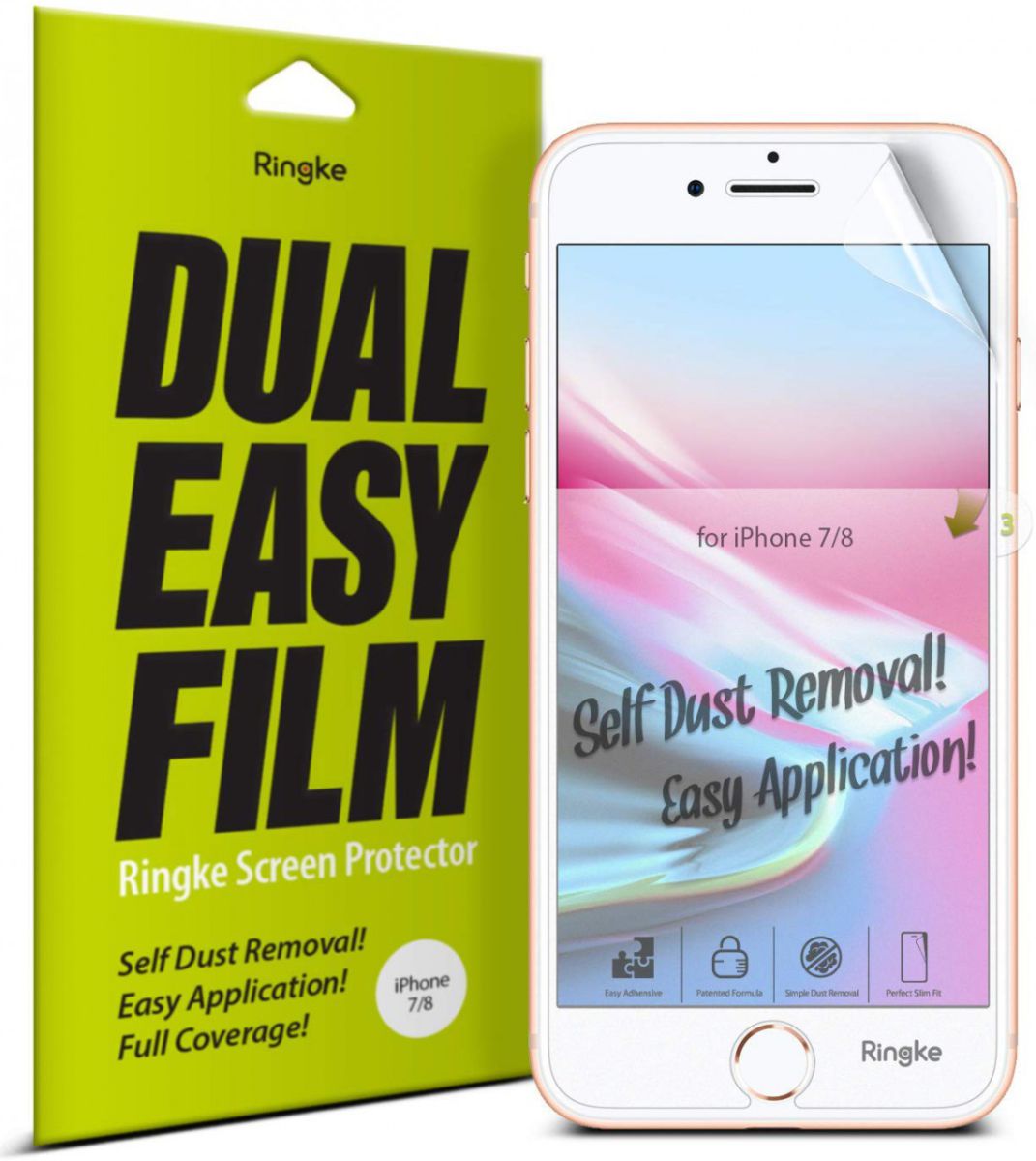 Ringke DualEasy Anti-Stof Screen Protector Apple iPhone 8 [2-Pack] afbeelding 1