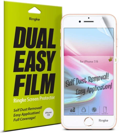 Ringke DualEasy Anti-Stof Screen Protector Apple iPhone 8 [2-Pack] afbeelding 1