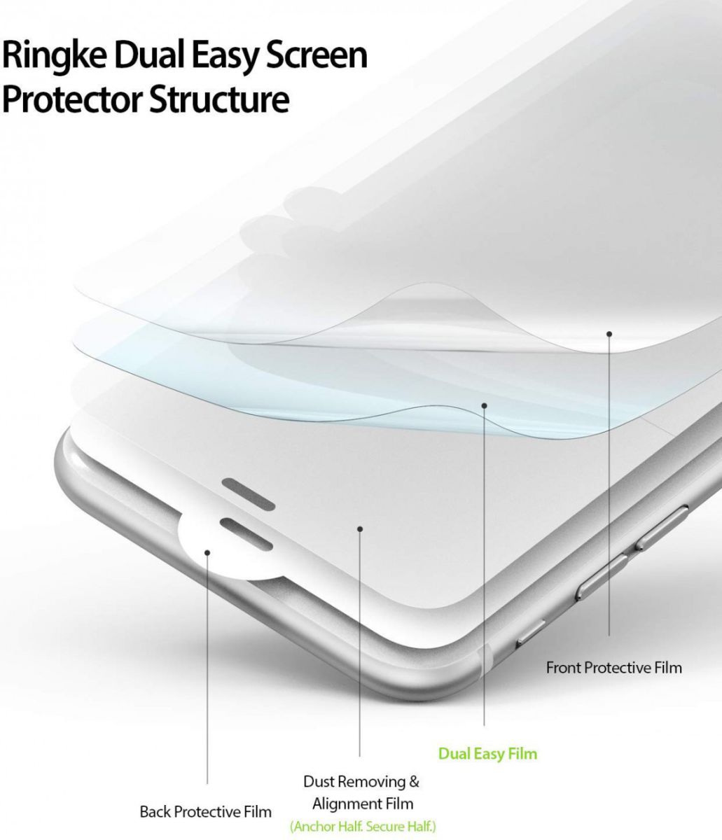 Ringke DualEasy Anti-Stof Screen Protector Apple iPhone 8 [2-Pack] afbeelding 7