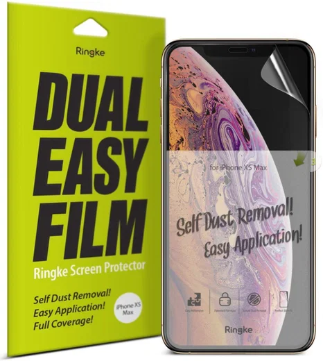 Ringke DualEasy Anti-Stof Screen Protector Apple iPhone XS Max 2-Pack afbeelding 1