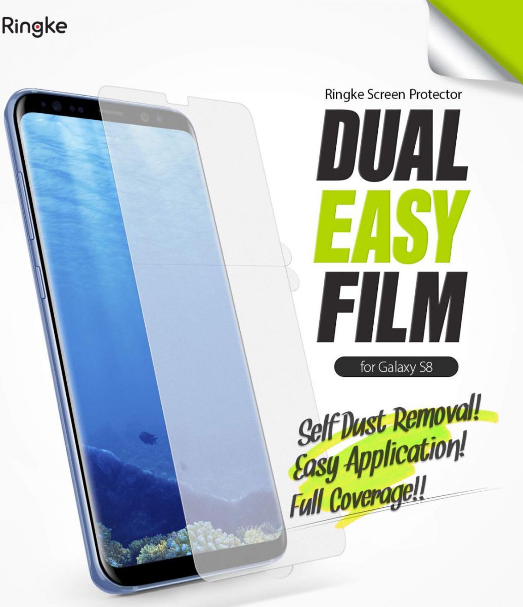 Ringke DualEasy Anti-Stof Screen Protector Galaxy S8 [2-Pack] afbeelding 2