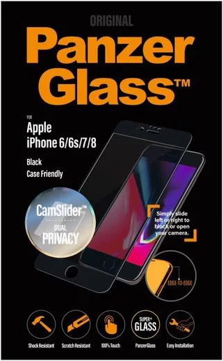 PanzerGlass iPhone 7/8 Screen Protector Privacy Camslider CF Zwart afbeelding 1