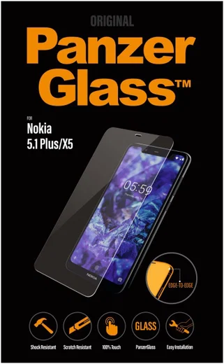 Panzerglass Edge to Edge Nokia 5.1 Plus Screenprotector Zwart afbeelding 1