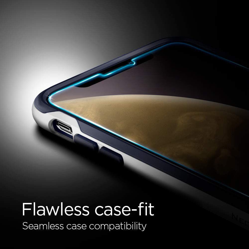Spigen Glas t.R EZ Fit Apple iPhone XR Screen Protector Tempered Glass afbeelding 6