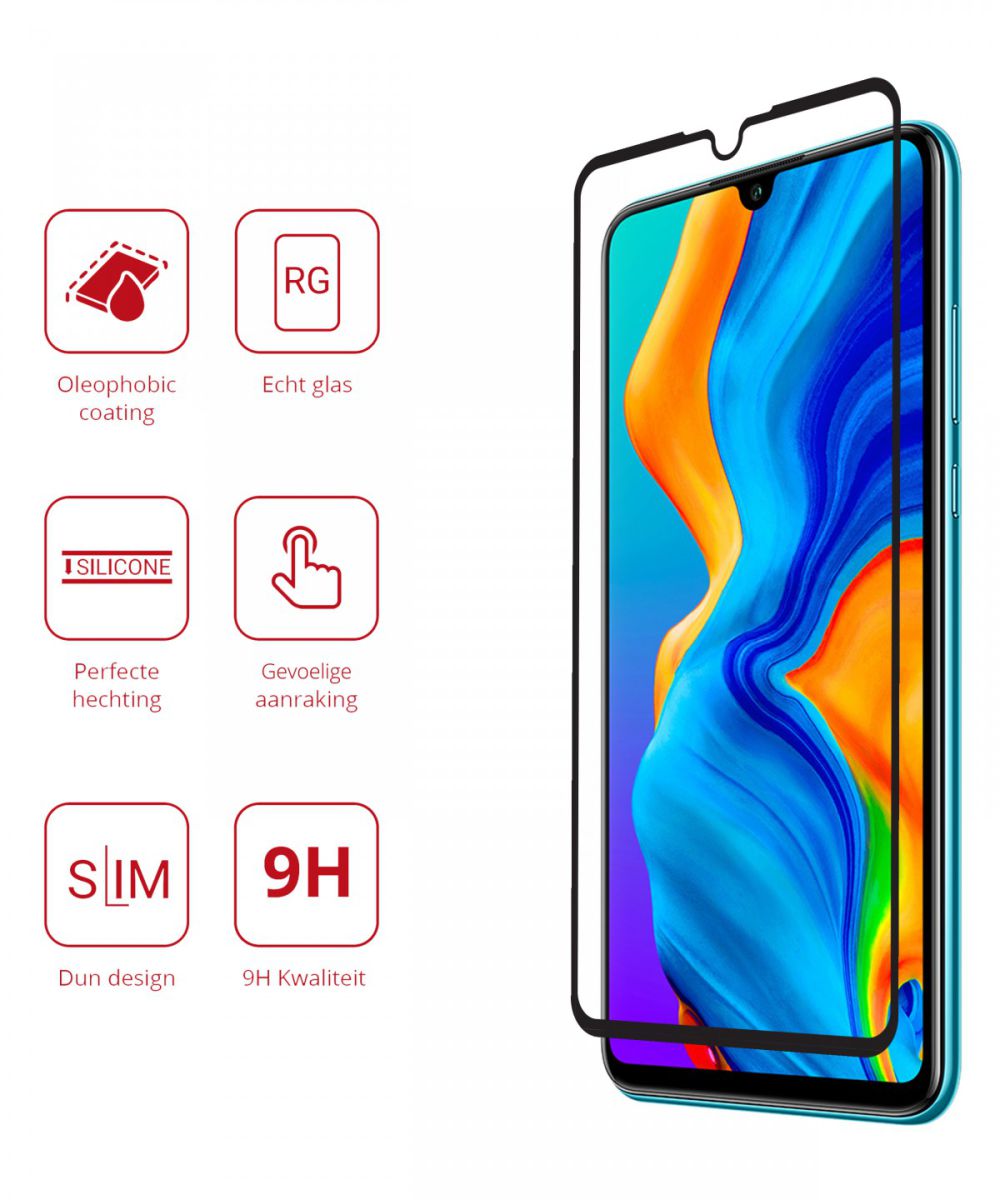 Rosso Huawei P30 9H Tempered Glass Screen Protector afbeelding 2
