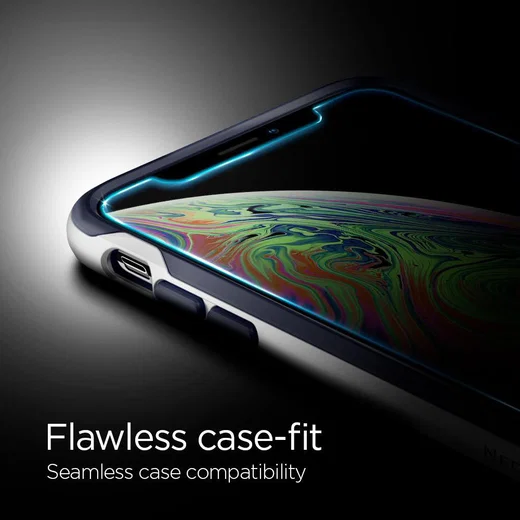 Spigen Apple iPhone XS Tempered Glass Screen Protector (2 Pack) afbeelding 5