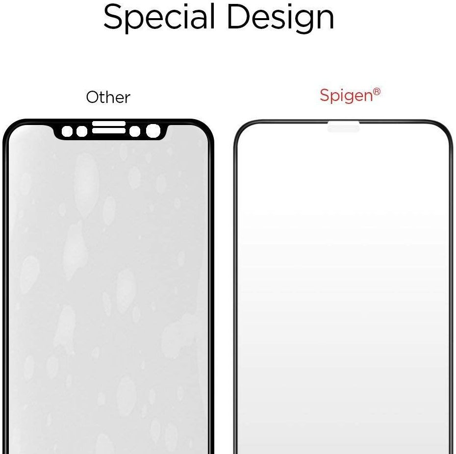 Spigen Apple iPhone XS / X Full Cover Tempered Glass Screen Protector afbeelding 3