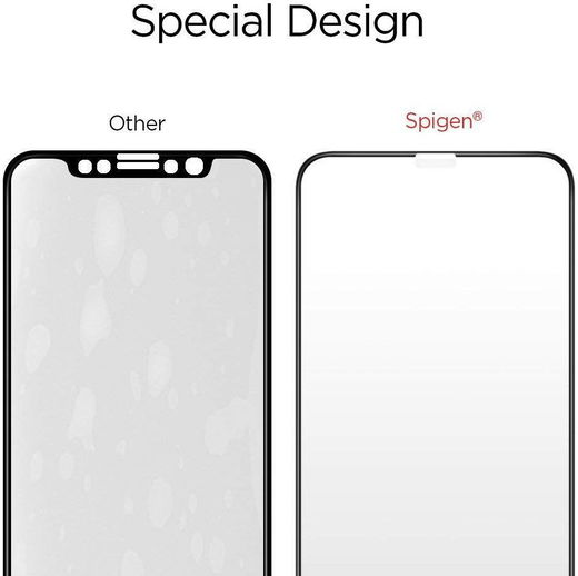 Spigen Apple iPhone XS / X Full Cover Tempered Glass Screen Protector afbeelding 3