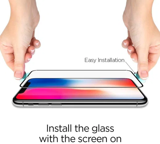 Spigen Apple iPhone XR Full Cover Tempered Glass Screen Protector afbeelding 4