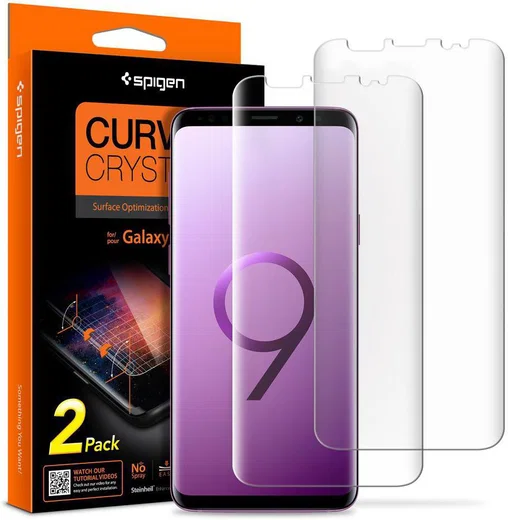 Spigen Curved Crystal Samsung Galaxy S9 Plus Screen Protector (2 Pack) afbeelding 1