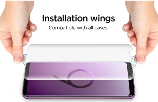 Spigen Curved Crystal Samsung Galaxy S9 Plus Screen Protector (2 Pack) afbeelding 5