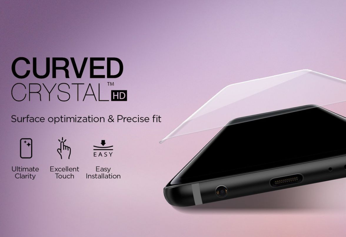 Spigen Curved Crystal Samsung Galaxy S9 Plus Screen Protector (2 Pack) afbeelding 8