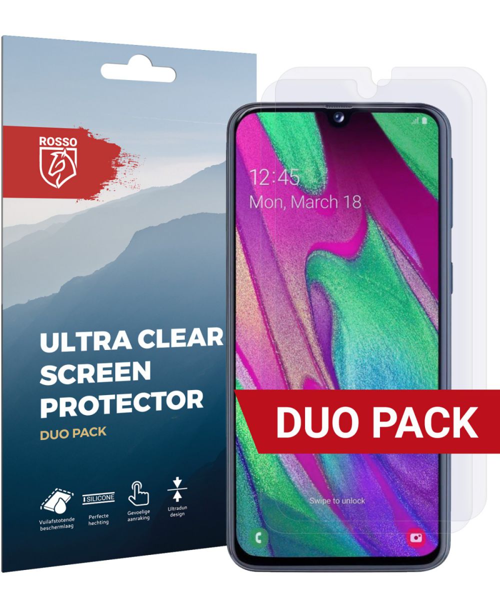 Rosso Samsung Galaxy A40 Ultra Clear Screen Protector Duo Pack afbeelding 1