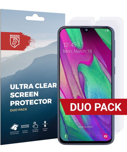 Rosso Samsung Galaxy A40 Ultra Clear Screen Protector Duo Pack afbeelding 1