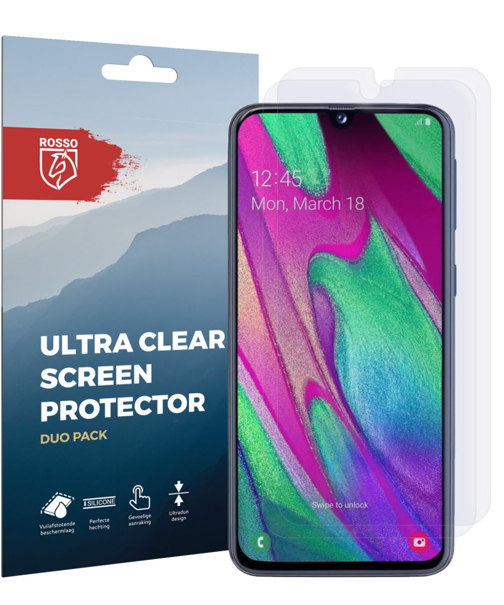 Rosso Samsung Galaxy A40 Ultra Clear Screen Protector Duo Pack afbeelding 10