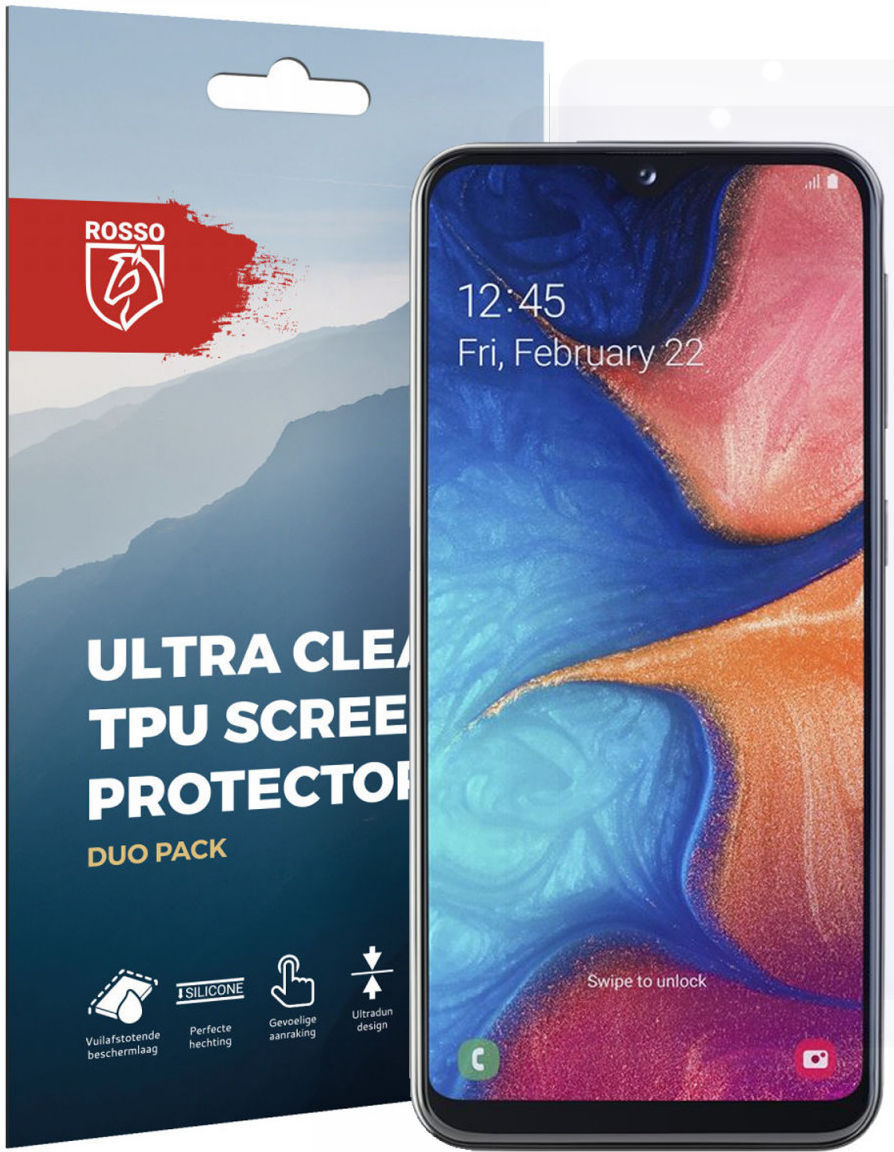 Rosso Samsung Galaxy A20E Ultra Clear Screen Protector Duo Pack afbeelding 10