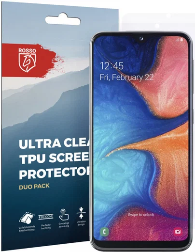 Rosso Samsung Galaxy A20E Ultra Clear Screen Protector Duo Pack afbeelding 10
