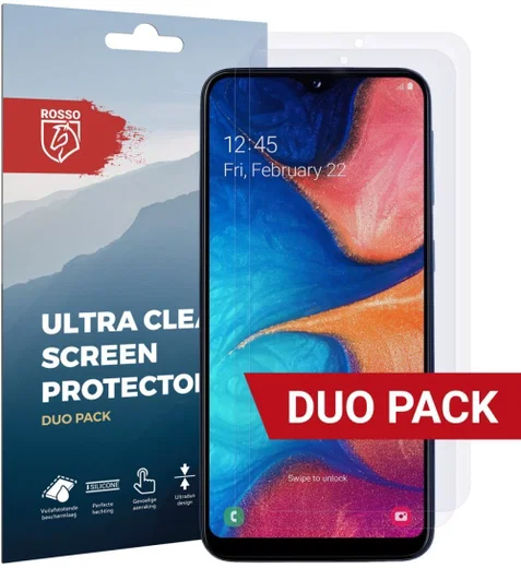 Rosso Samsung Galaxy A20E Ultra Clear Screen Protector Duo Pack afbeelding 1