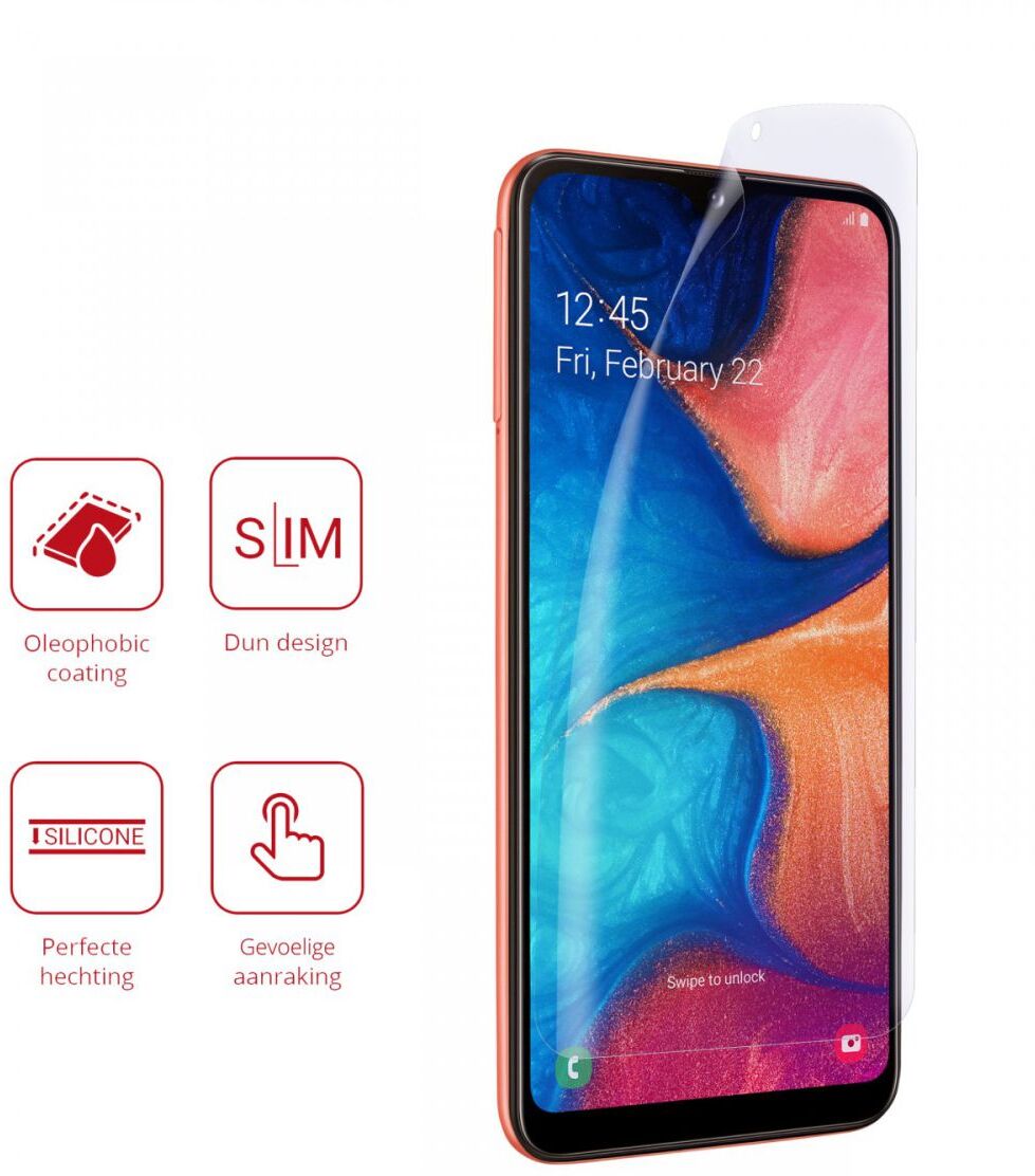 Rosso Samsung Galaxy A20E Ultra Clear Screen Protector Duo Pack afbeelding 2