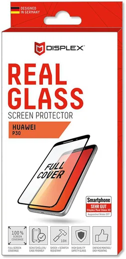 Displex 3D Real Glass Huawei P30 Screen Protector Zwart afbeelding 4