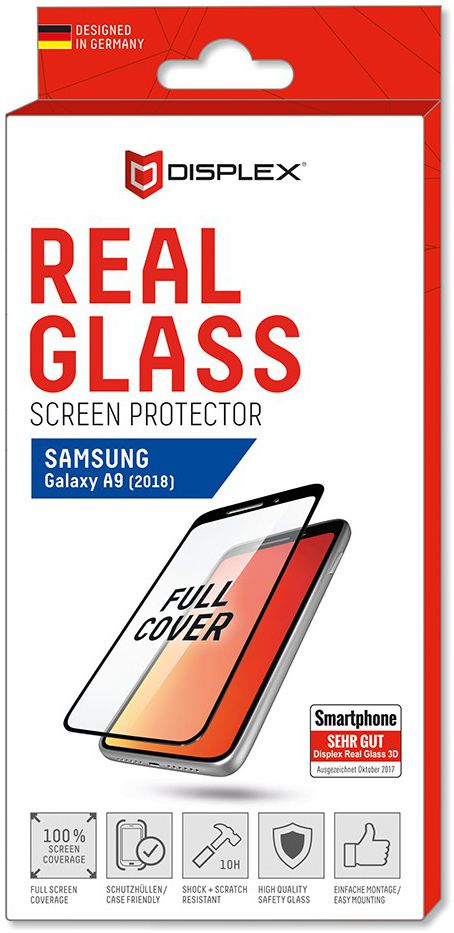 Displex 3D Real Glass Samsung Galaxy A9 (2018) Screen Protector Zwart afbeelding 4