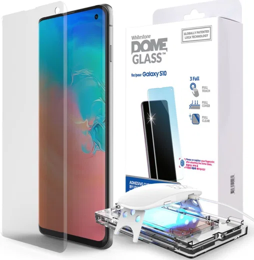 Whitestone Dome Glass Samsung Galaxy S10 Screenprotector afbeelding 1