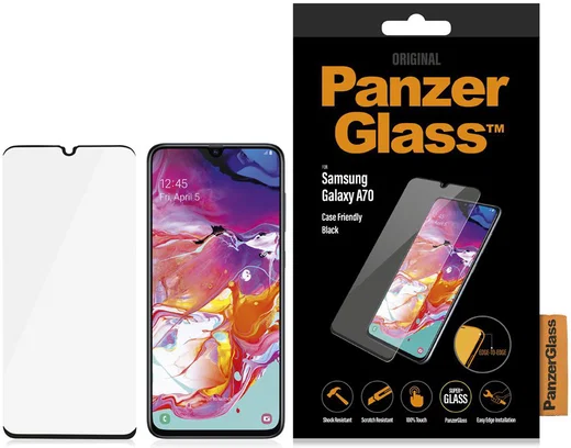 PanzerGlass Samsung Galaxy A70 Case Friendly Screenprotector Zwart afbeelding 6