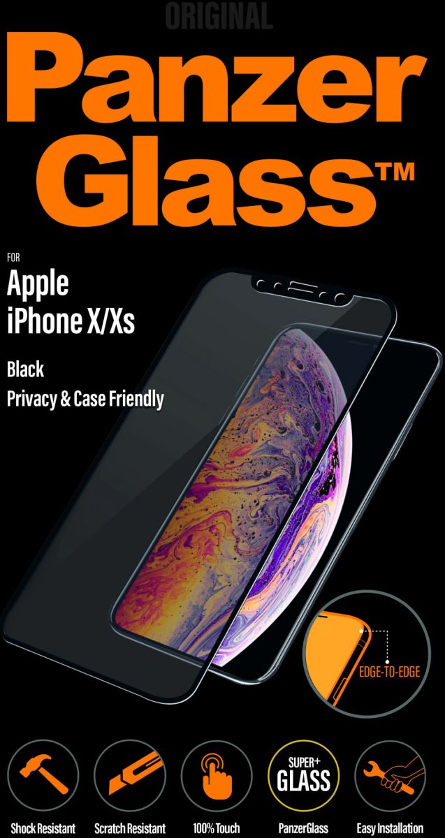 PanzerGlass iPhone X(s) Privacy Glass & Case Friendly Screenprotector afbeelding 1