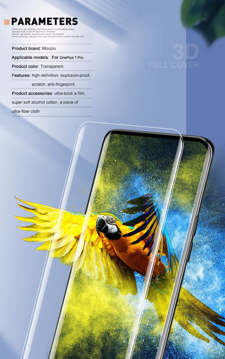 OnePlus 7 Pro Tempered Glass Screenprotector [UV lichtbestraling] afbeelding 10