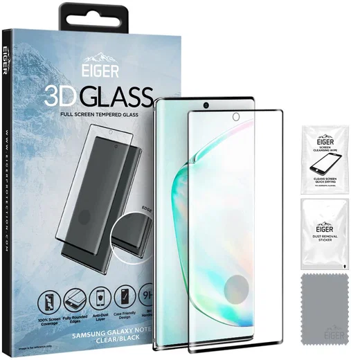 Eiger Samsung Galaxy Note 10 Plus Tempered Glass Case Friendly Gebogen afbeelding 1