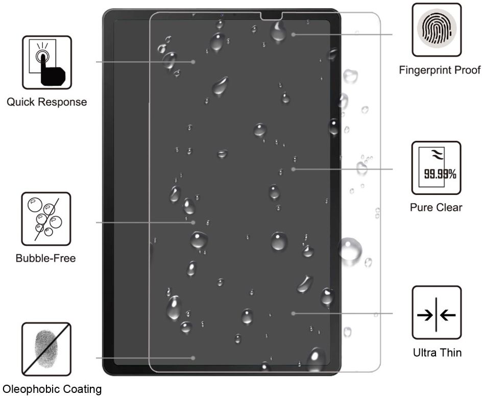 Samsung Galaxy Tab S6 9H Full Size Tempered Glass Screen Protector afbeelding 2