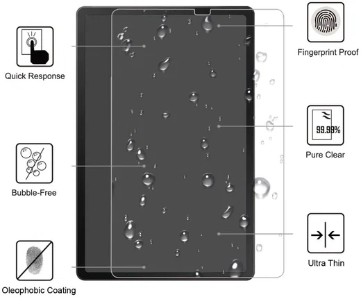 Samsung Galaxy Tab S6 9H Full Size Tempered Glass Screen Protector afbeelding 2